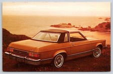 1977 Ford Granada Ghia 2 Dr Coupe Car Dealer Ad Postcard Scenic Ocean Scene
