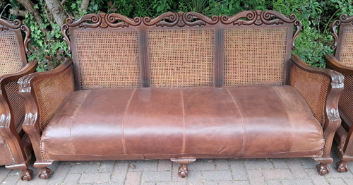 Antique bergere sofa - antique, sofa+2