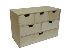 6 Drawer Plain Wooden Storage