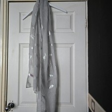 Atmosphere grey feather shawl