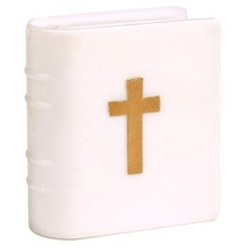 White Bible Cake Topper – Christening, Communion, Baptism Plastic Decoration