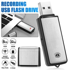 8GB/32GB DIGITAL VOICE AUDIO RECORDER DICTAPHONE USB MEMORY STICK ALLOY BLACK