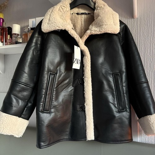 Zara black faux - , leather
