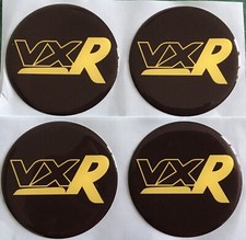 VXR ALLOY WHEEL CENTRE CAP STICKERS X4 CORSA INSIGNIA ASTRA BLACK YELLOW 40mm