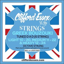 CLIFFORD ESSEX GREEK BOUZOUKI STRINGS. OCTAVE STRUNG (6 STRINGS)