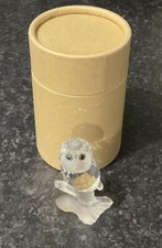 Preloved Retired Swarovski Crystal Owl on a Frosted Branch  119442
