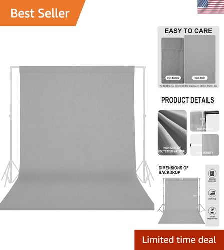 Seamless 5ftx7ft grey backdrop - 5ftx7ft,