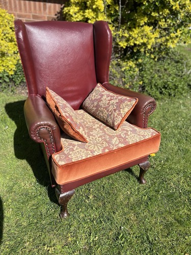 Antique wingback leather - wingback,