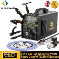 HZXVOGEN 6 IN 1 MIG/Plasma Cutter/HF TIG/ARC Welder Gas/Gasless Machine Aluminum