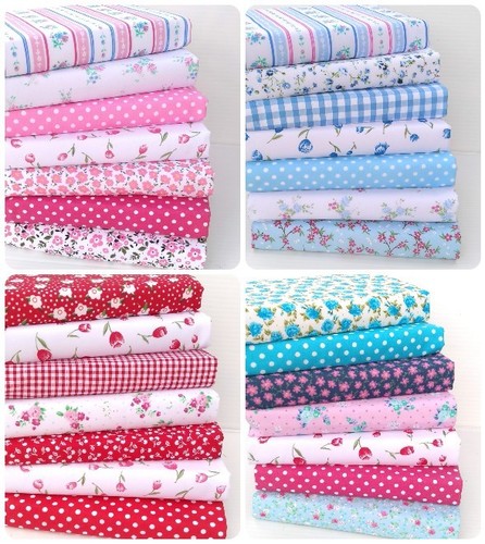 Red blue pink floral poly - pink,