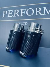2 X BLUE CARBON FIBRE AKRAPOVIC EXHAUST TIPS 3” BMW F10 F11 5 SERIES