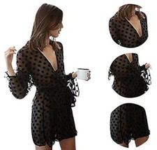 Ladies Black Lace Spotted