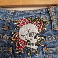 Christian Audigier Ed Hardy Jeans Sz 29 Boot leg low rise Y2K 2000s Blue Rare