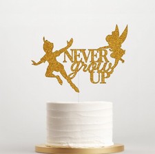 Peter Pan Birthday Glitter Cake Topper, Never Grow Up, Glitter Cake Topper