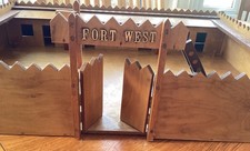 Vintage Large FORT WEST Handmade 60’s/70’s  Wooden Toy  Fort / Castle Play Set