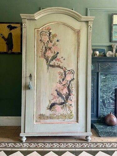 Antique painted pine - antique, armoire