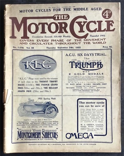 The motor cycle magazine - cycle,