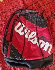 Wilson Junior Tennis Red Infrared Backpack 2 Rackets Lock Zips Valuables Pocket