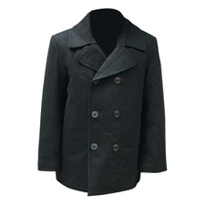 Mens Naval Pea Coat Reefer Jacket Wool Coat