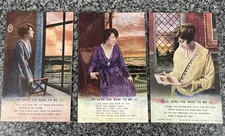 SET OF 3 VINTAGE WW1 SONG /SWEETHEART POSTCARDS GOD SEND YOU BACK TO ME 