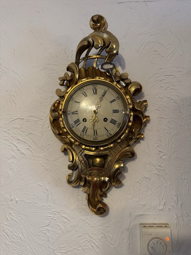 Vintage gold wall clock - vintage,