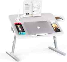 Folding Laptop Table Bed Tray Sofa Lap Desk Notebook Stand Charging Port N Light