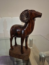 Carved Wooden Ram Statue
