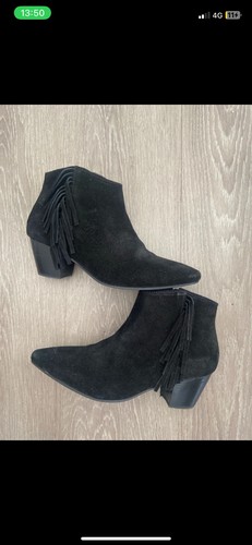 Mango black suede ankle boots - mango,