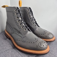 Trickers 'Stow' Brogue Boots Grey Calf UK 10 Dainite Soles New