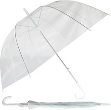 Large Clear Dome See Through Umbrella Handle Transparent Walking Wedding, Ladies