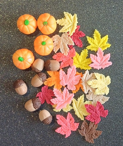 Edible fondant pumpkins acorns - edible,