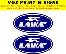 LAIKA OVAL CARAVAN MOTORHOME STICKERS DECAL CHOICE OF COLOURS #002