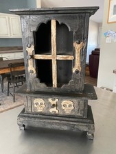 17” Mini Wood Curio Cabinet Display Curiosities Oddities Potions Halloween Prop