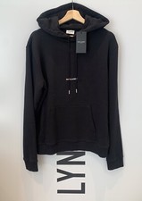 Saint Laurent Black Archive Logo Hoodie - Size Small - RRP £730