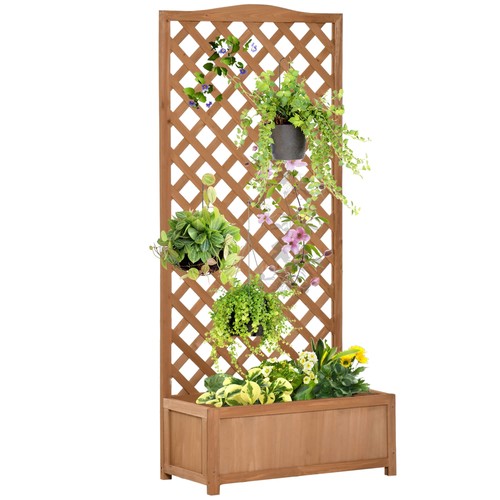 Outsunny wooden planter with - outsunny,