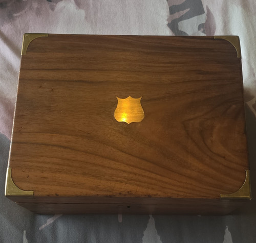Victorian walnut writing slope - victorian,