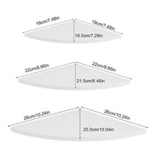 Pack of 3 White Corner Shelf