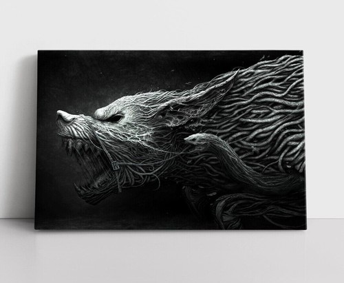 Norse wolf art - print, framed