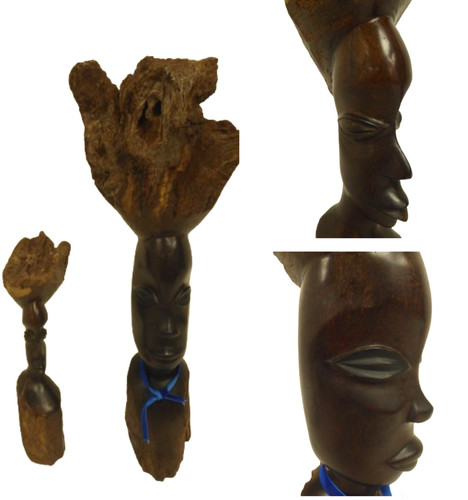 Vintage carved ebony - x2,