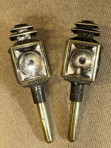 Antique pair steel brass - antique,