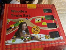 wooden train track set,kids