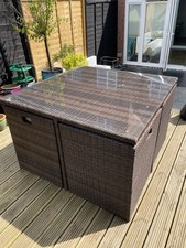 Rattan Outdoor Cube Brown