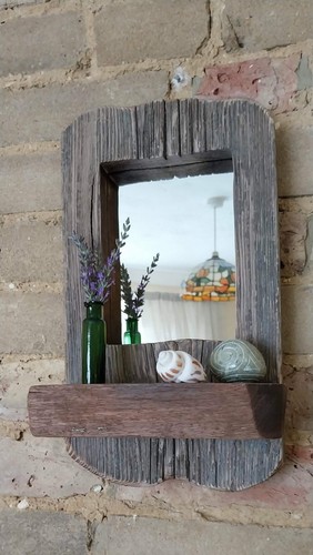 Handmade driftwood mirror with - handmade,