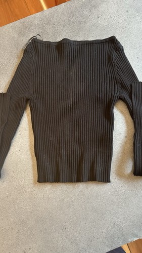 Black ribbed off - black,
