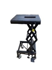 Bike Lift Scissor 300lb Motorbike ATV Hydraulic Motorcycle With 4 Wheels - Black