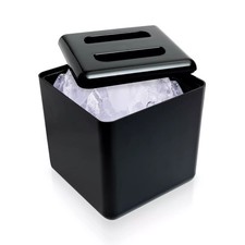 Square Black Plastic Ice Bucket Bar Accessories Pub Ice Cooler 4ltr/7pt