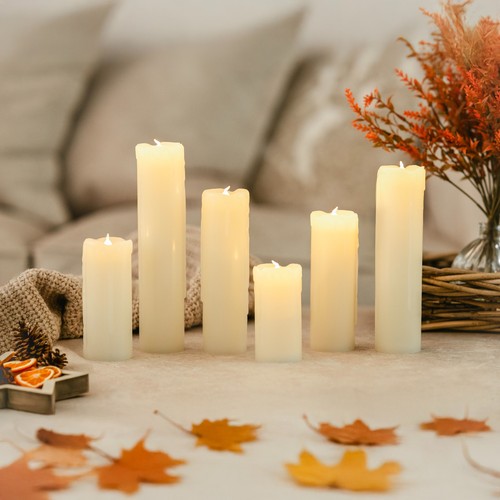 Flameless led candle set 6pc - led,