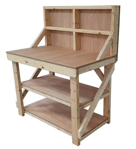 Wooden worktop station shelves - station,