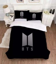 BTS Bangtan Boys Black Single/Double/Queen/King Bed Quilt Cover Set