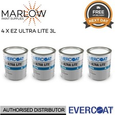 4 X EVERCOAT 101342 EZ ULTRA LITE EASY SAND BODY FILLER WITH BPO HARDENER 3LT